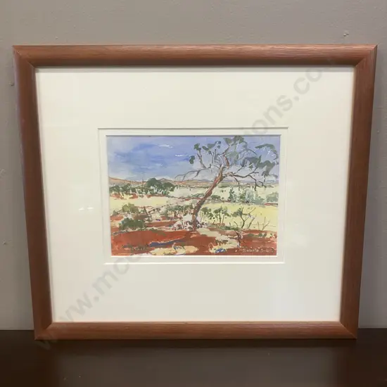 Barbara Sabin Outback 'Survivor' 2003 Gouache on Arches Paper, Signed & Framed. 31.5 x 36cm