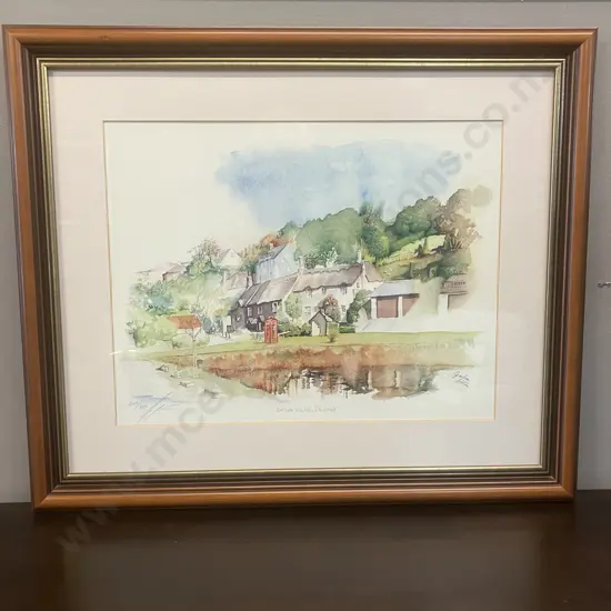 Gordon Ashton 'Baston Village, Salcombe' 609 / 850 Signed Limited Edition. 46 x 55cm