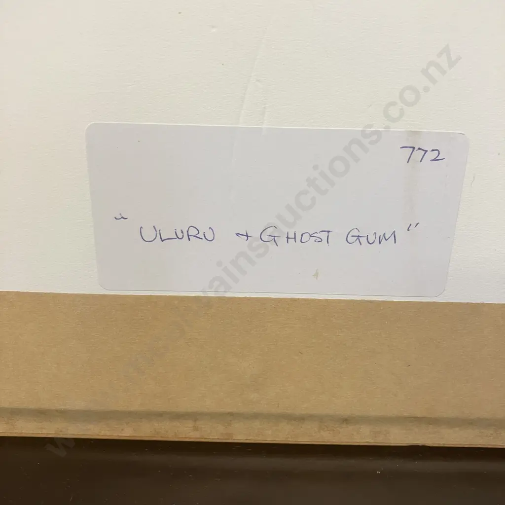 Brian Dobson 'Uluru & Ghost Gum' Watercolour Signed. 28 x 49cm Image 1++