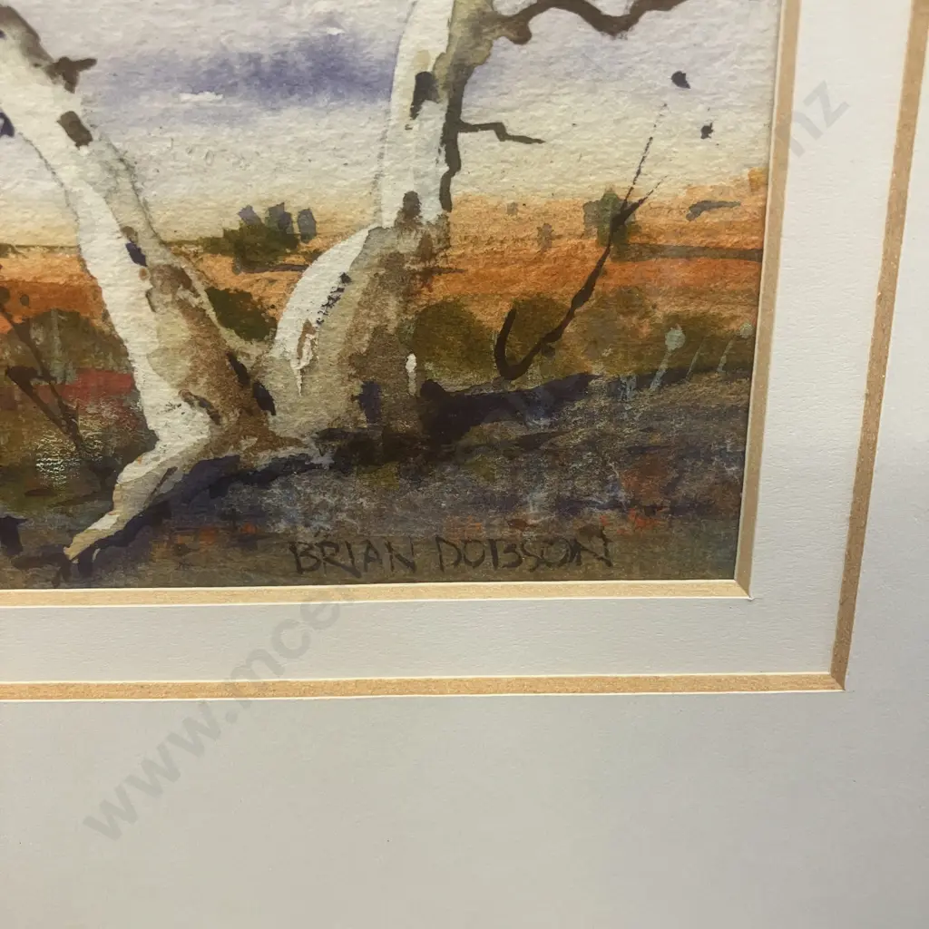 Brian Dobson 'Uluru & Ghost Gum' Watercolour Signed. 28 x 49cm Image 1++