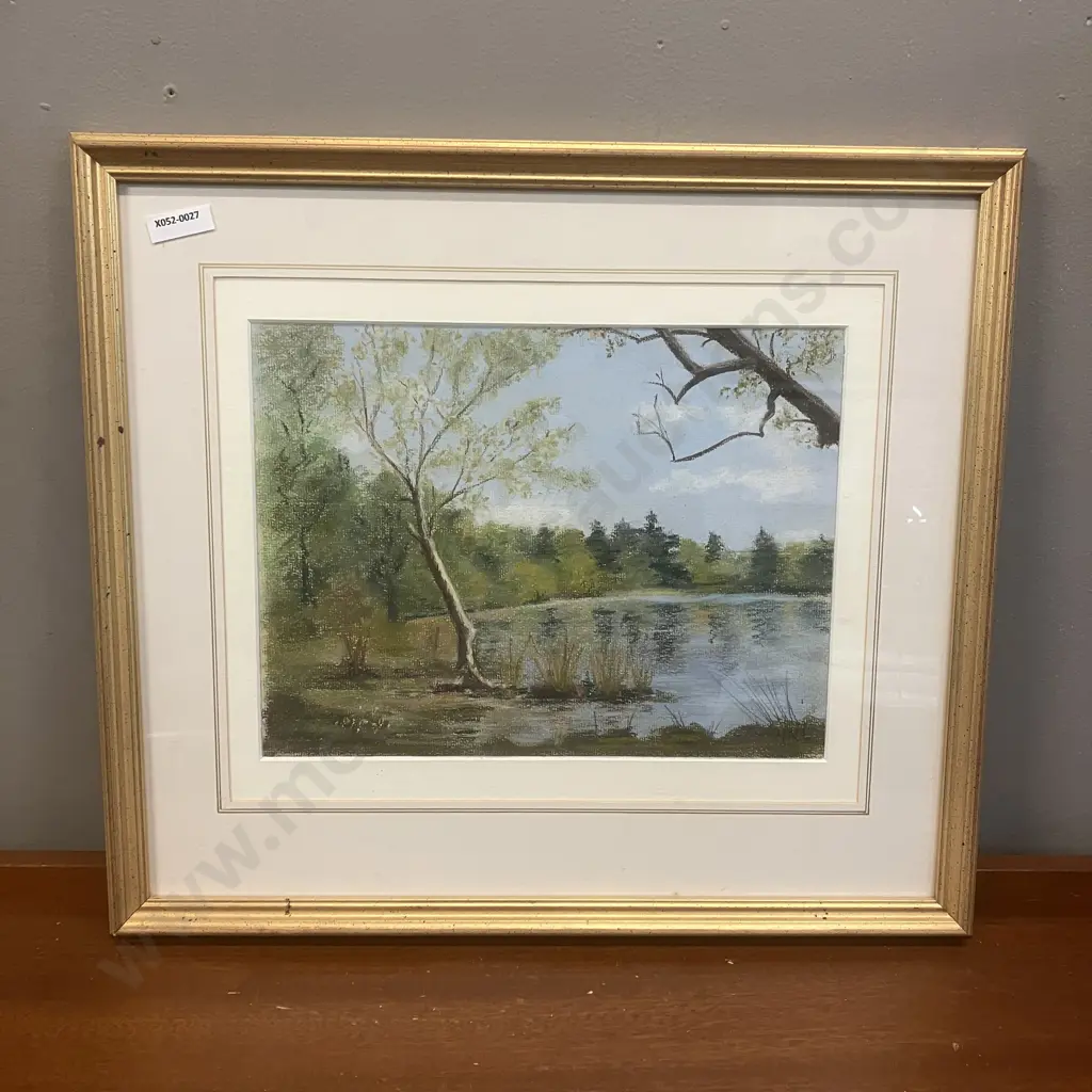 Hilary McLaren 2007 Original Artwork - The Moat, Elstead. Surrey UK (From a Photograph by D.Pearce). Signed. 40 x 45cm Image 1++