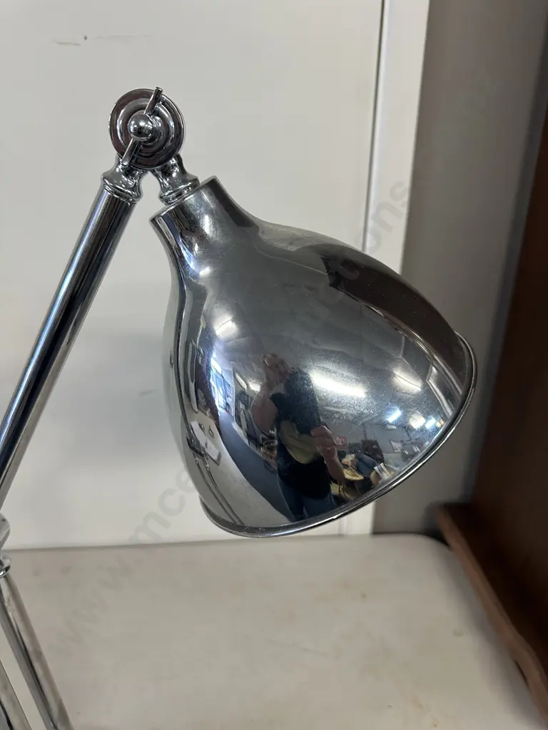Modernist Chrome Desk Lamp Adjustable Arm  Image 1++