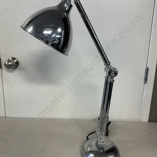 Modernist Chrome Desk Lamp Adjustable Arm 