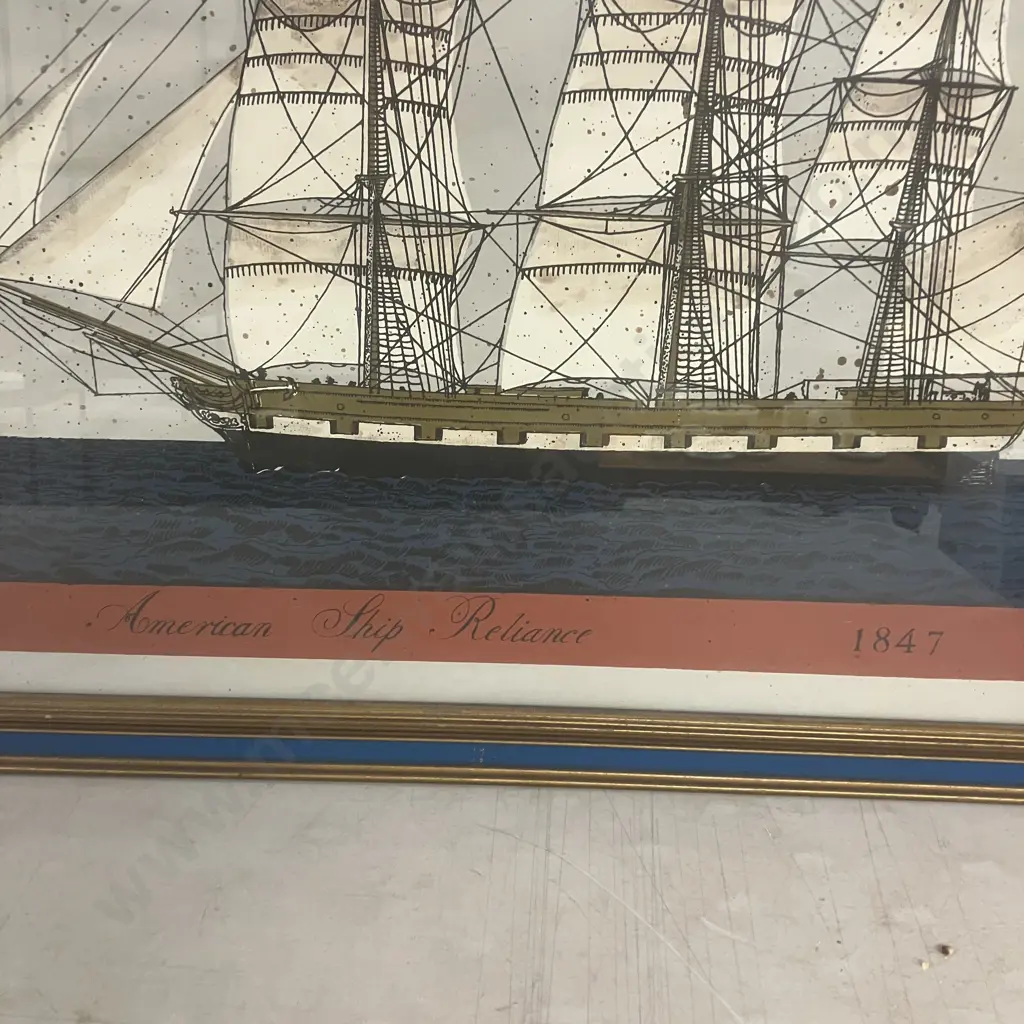 'American Ship Reliance 1847' Framed Art Print. 70 x 100cm Image 1++