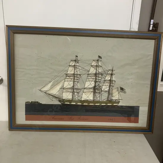 'American Ship Reliance 1847' Framed Art Print. 70 x 100cm