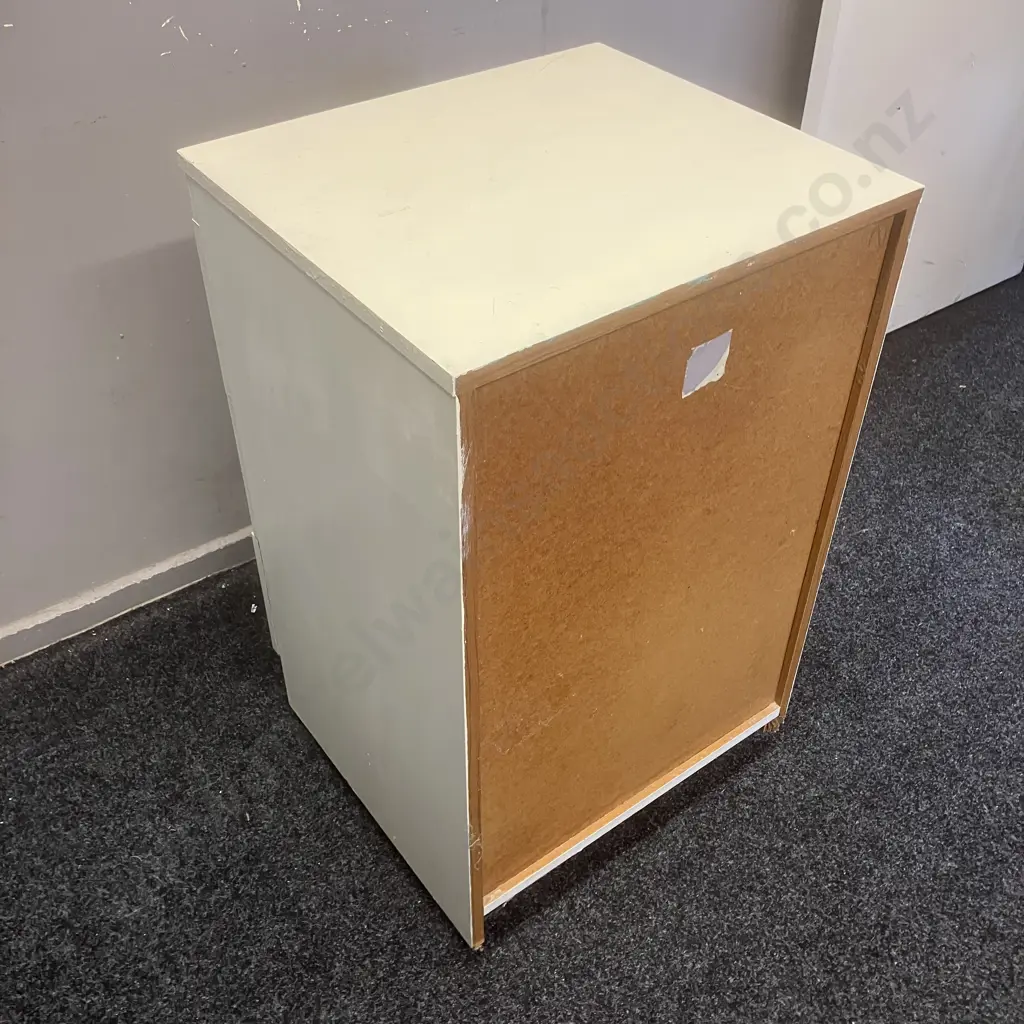 IGOE Furniture England 3 Drawer Side Table Painted White, On Castors. H79 W49 D43.5cm Image 1++