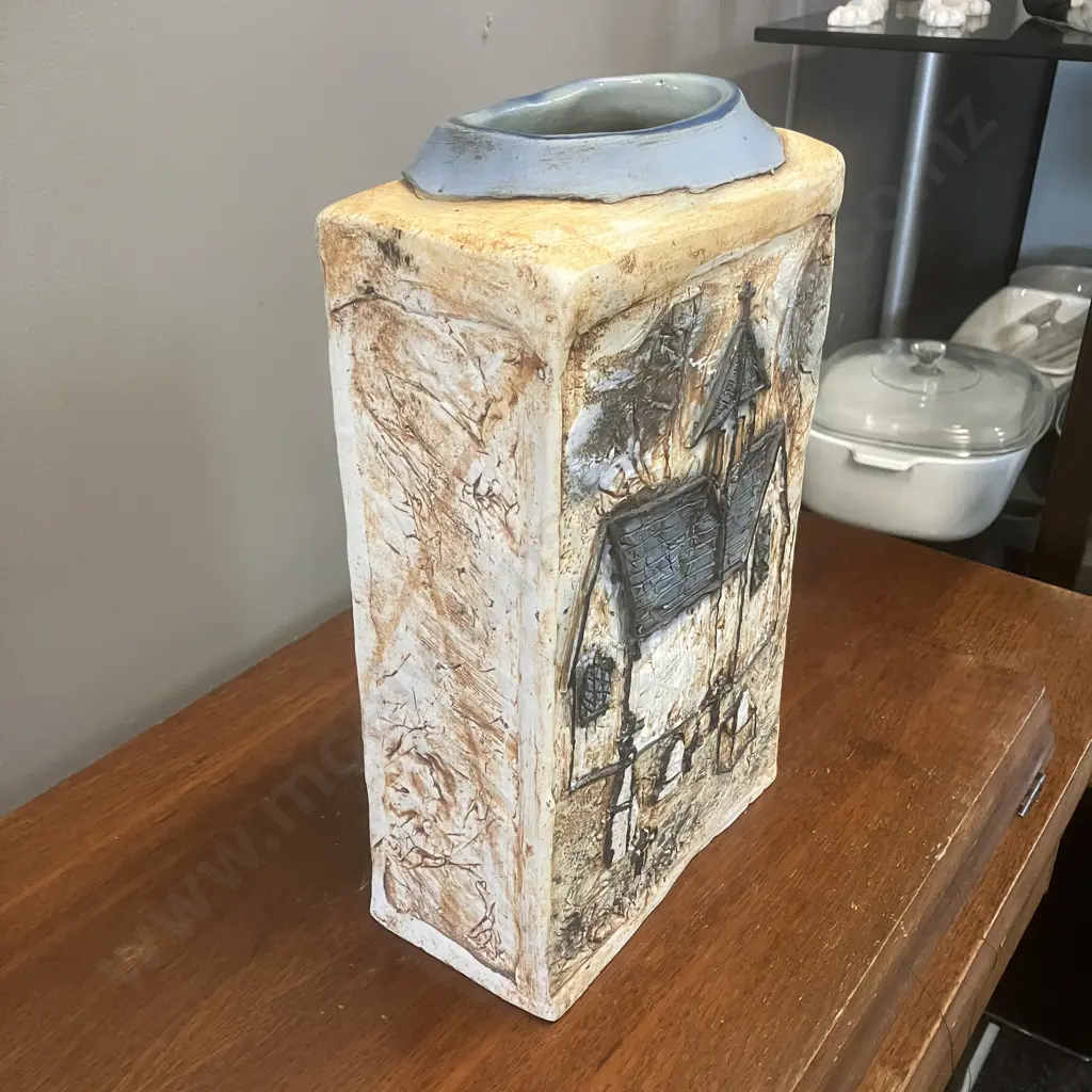 Large Slab Built Pottery Vase. H31cm Image 1++