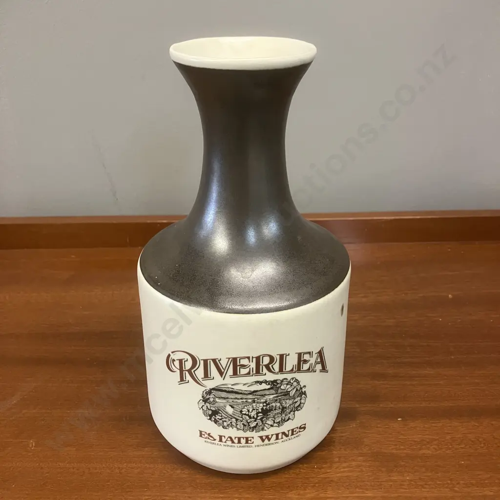 Vintage Collectable 'Riverlea Estate Wines' Stoneware Wine Carafe. H23cm Image 1++