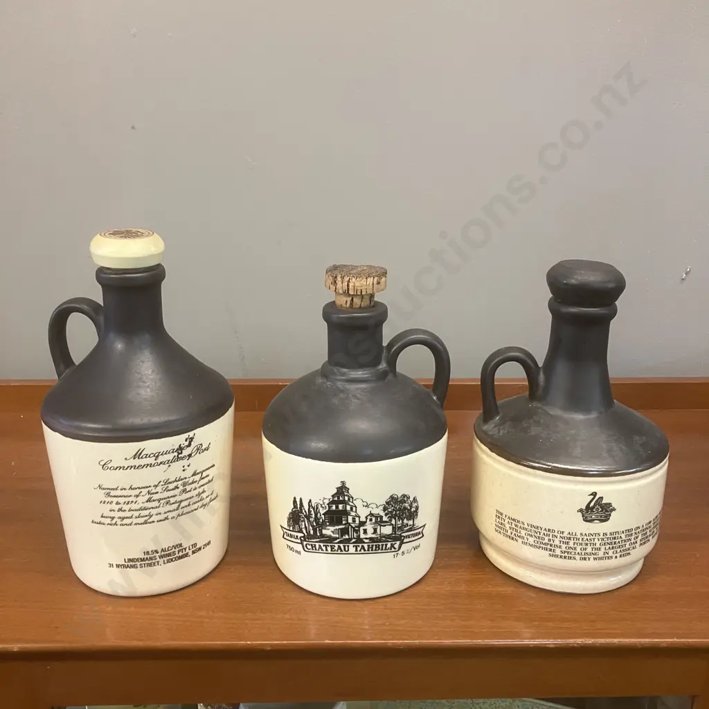 All Saints, Macquarie & Chateau Tahbilk Port Stoneware Jugs Image 1++