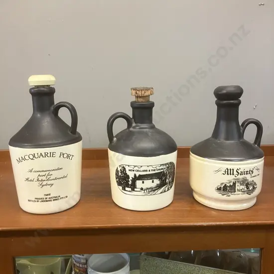 All Saints, Macquarie & Chateau Tahbilk Port Stoneware Jugs