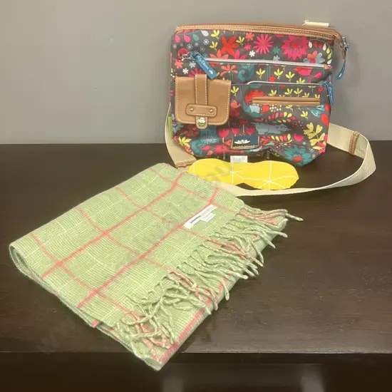 Johnsons (Scotland) Cashmere Scarf, Lily Bloom Handbag, Kiwi Wheatbags Wheatbag