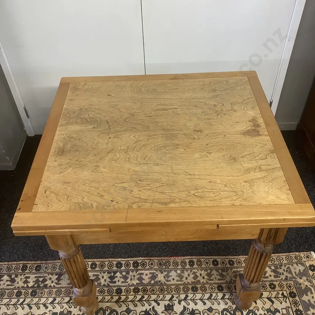 Antique Oak Draw Leaf Extension Dining Table. H76 W90 / 148 D83cm Image 1++