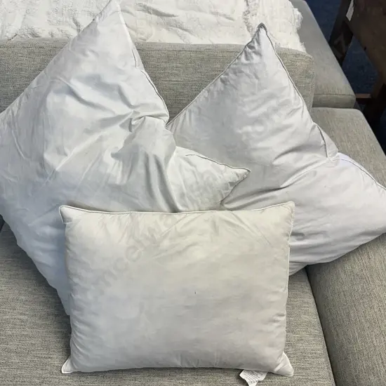 Pair Of Duck Feather Euro Cushions & Fairydown Rectangular Feather Cushion Inner