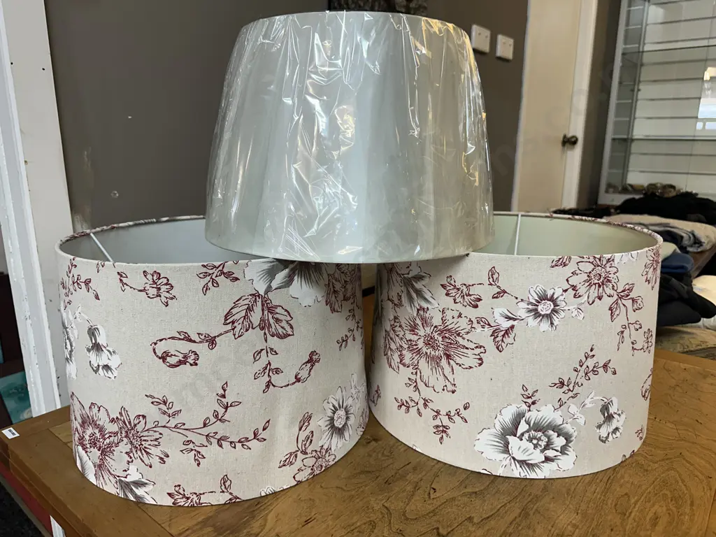 Round Light Shades Including Floral Detail Image 1++