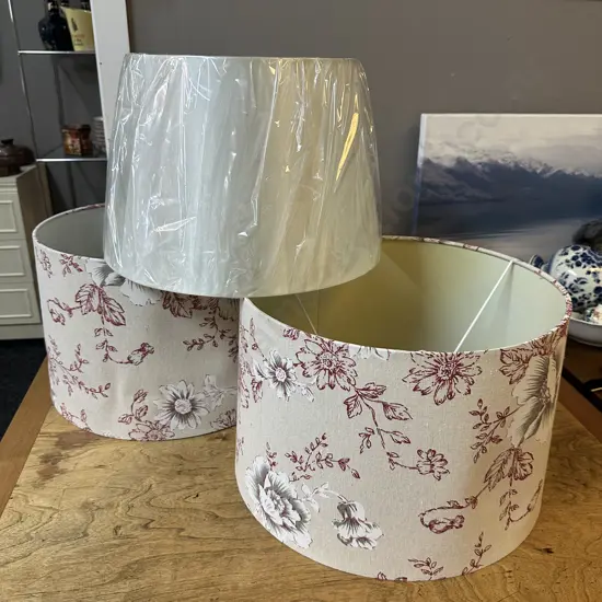 Round Light Shades Including Floral Detail