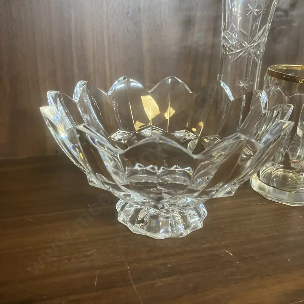 Crystal, Vintage Glasses, Lotus Bowl,  Antique Plates Etc Image 1++