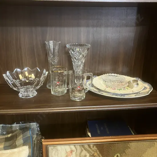 Crystal, Vintage Glasses, Lotus Bowl,  Antique Plates Etc