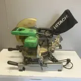 Hitachi Koki 1520W 255mm Compound Mitre Saw C10FCE2 With a Very Rusty Folding Mitre Saw Stand Image 1++