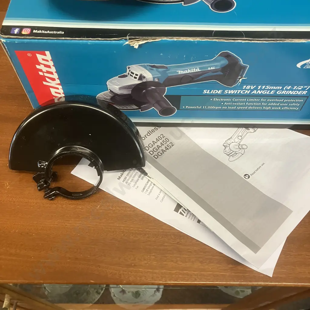 Makita 18V LXT 115mm (4-1/2") Slide Switch Angle Grinder Skin Only - DGA452Z Image 1++