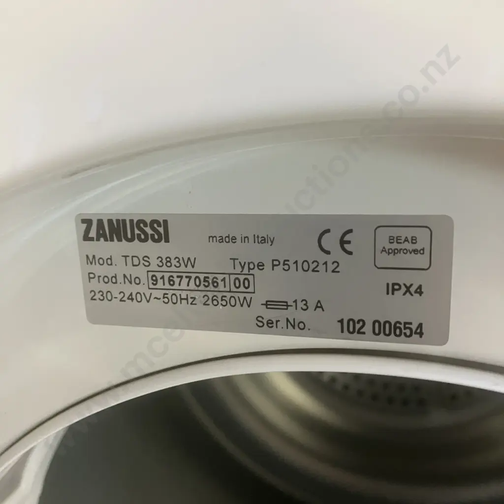 Zanussi Dual Temperature Dryer TDS 383W - Italy Image 1++
