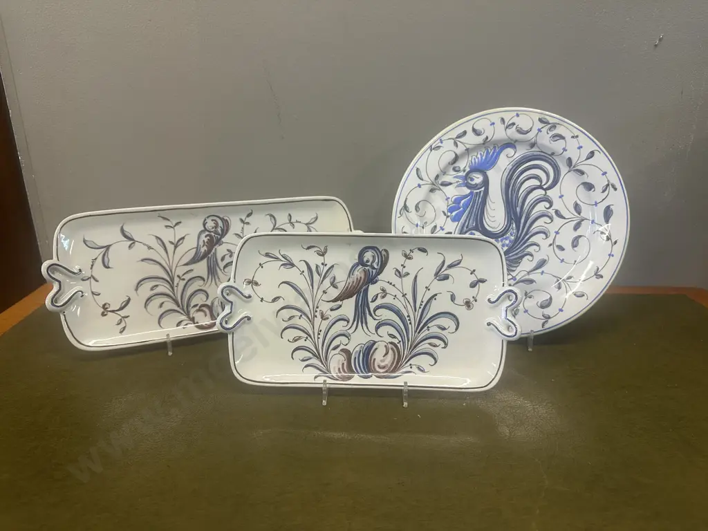 Hand Painted Plates Made In Portugal #456,#457,#87. Image 1++