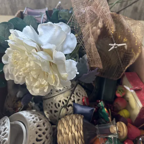 Assorted Vintage Items Including Coasters, Artificial Flowers Etc