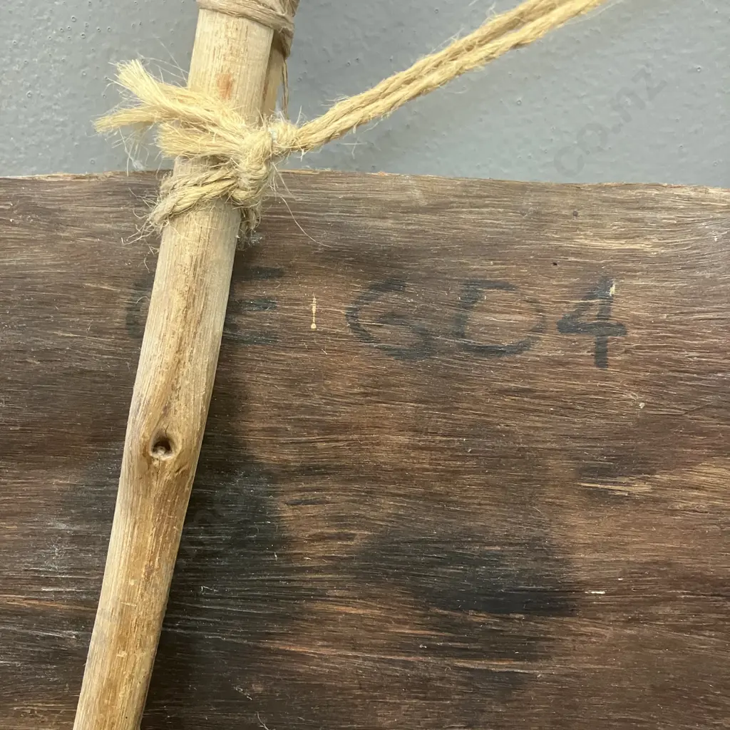 Australian / Aboriginal Art - NAMBADJIGADJA AMAGULA Bark Painting. c1960s Natural Earth Pigments On Bark. 24 x 53cm Image 1++