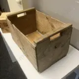 Vintage Wooden Crate H30 W49.5 D31cm With Two Hinged Wooden Boxes Image 1++