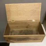 Vintage Wooden Crate H30 W49.5 D31cm With Two Hinged Wooden Boxes Image 1++