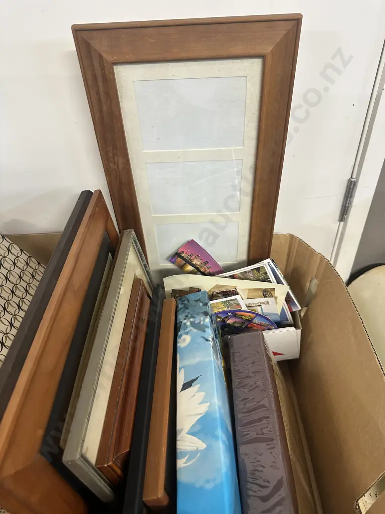 Box Lot Of Vintage Postcards, Frames Etc Image 1++