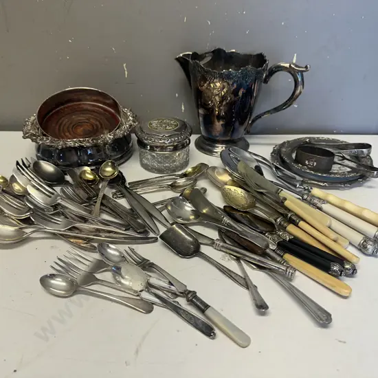 Selection Of Silverware & Cutlery Items Some Marked