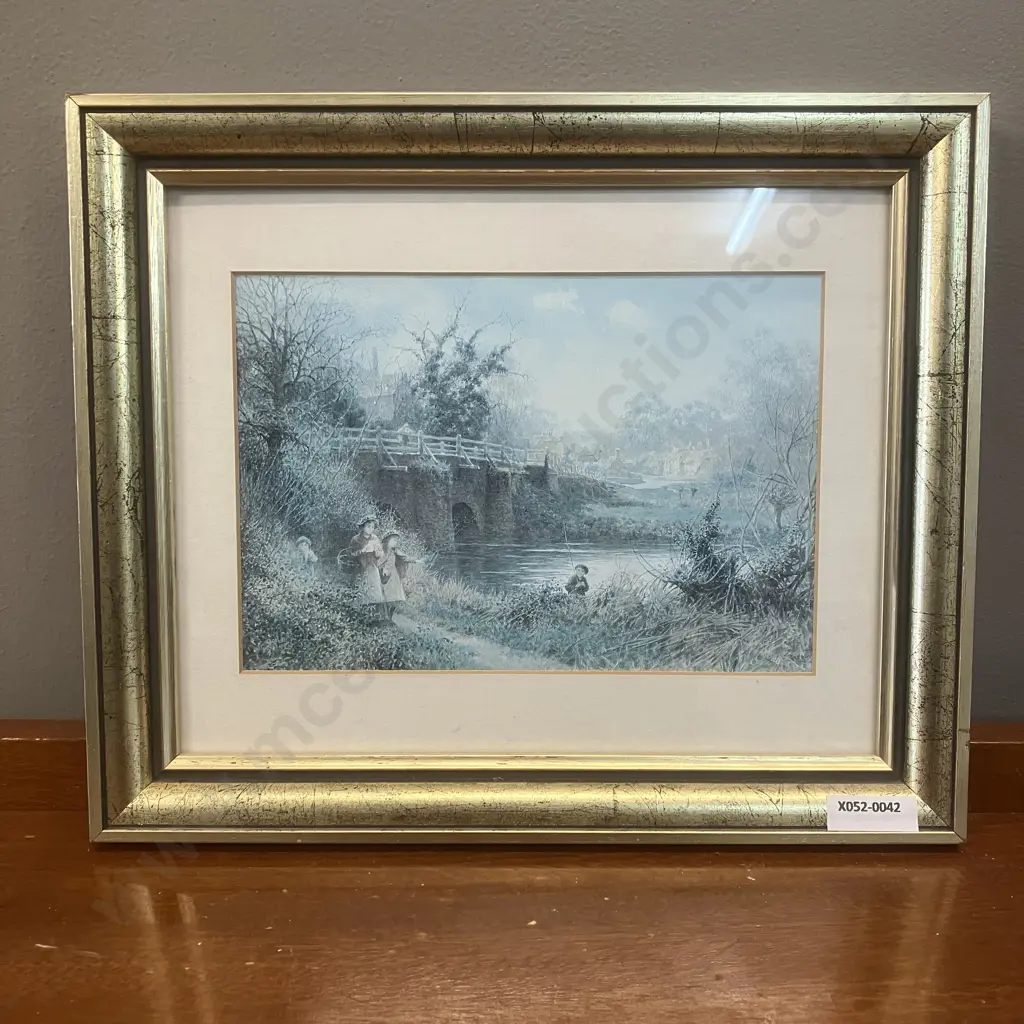 Charles Gregory 'Elstead Bridge, Surrey' Small Framed Print. 25 x 30cm Image 1++