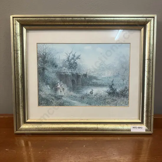 Charles Gregory 'Elstead Bridge, Surrey' Small Framed Print. 25 x 30cm