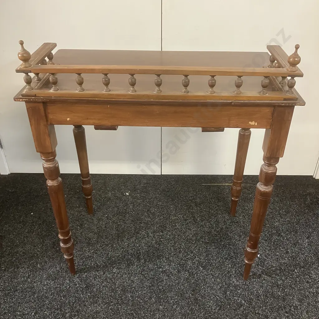 Antique Side Table With Single Drawer, Turned Legs. H90 W76 D44cm Image 1++