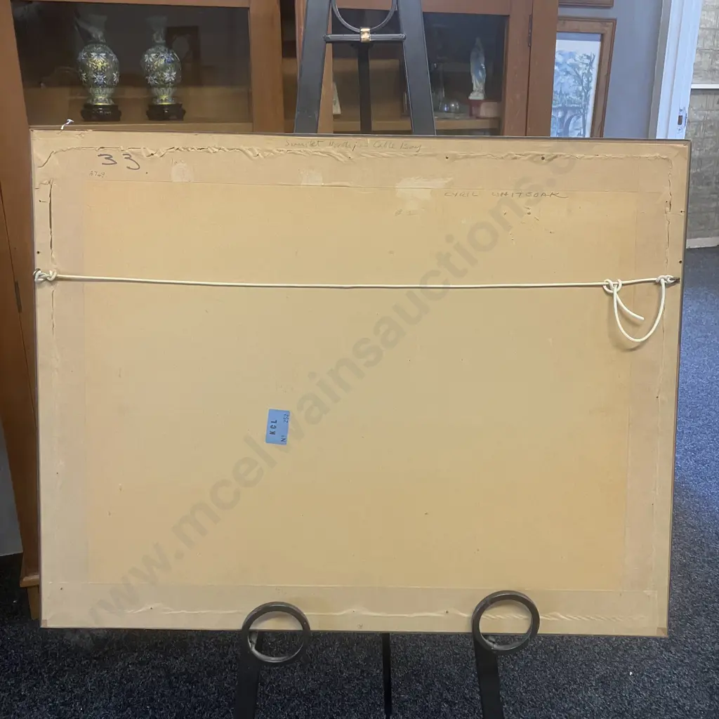 Cyril Whiteoak (1920 - 2009) 'Sunset North from Cable Bay' Signed Watercolour. Framed 55 x 70cm Image 1++