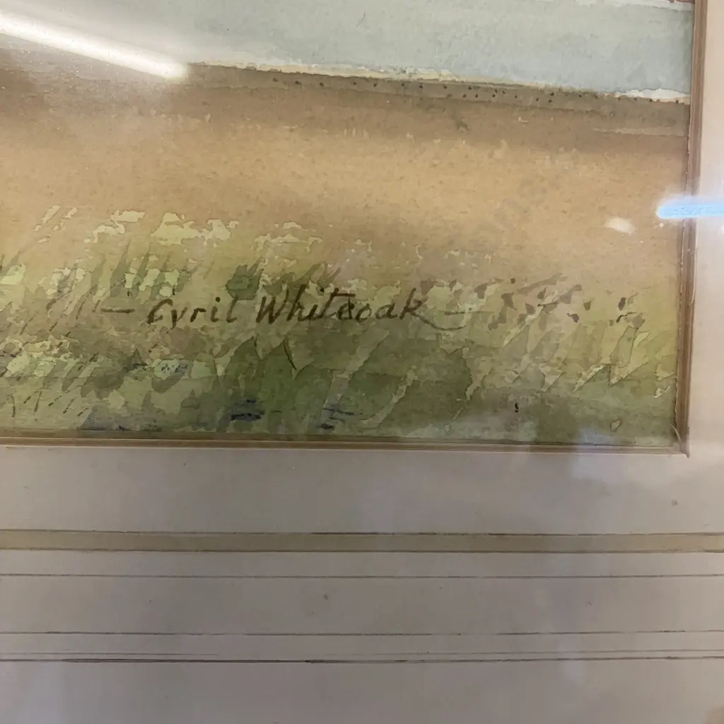 Cyril Whiteoak (1920 - 2009) 'Sunset North from Cable Bay' Signed Watercolour. Framed 55 x 70cm Image 1++