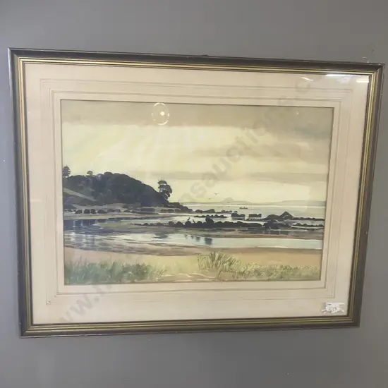 Cyril Whiteoak (1920 - 2009) 'Sunset North from Cable Bay' Signed Watercolour. Framed 55 x 70cm