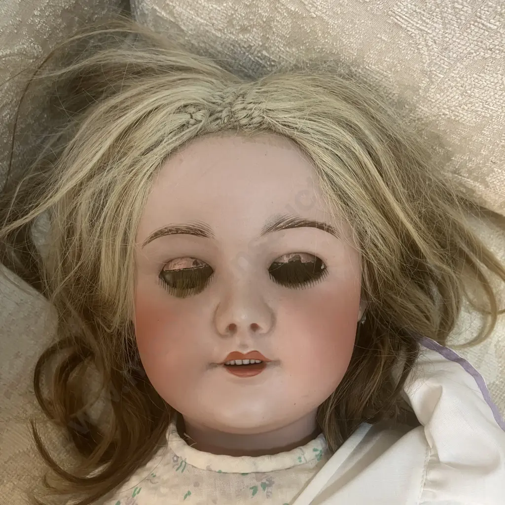 Antique French Bisque Head Doll, SFBJ 301 Paris (1910 - 1920s), Opening Eyes. With Clothes. L72cm Image 1++