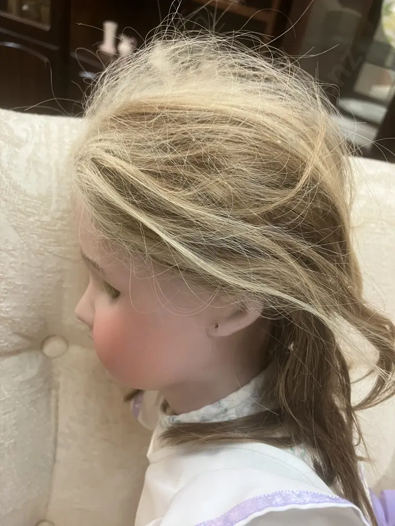 Antique French Bisque Head Doll, SFBJ 301 Paris (1910 - 1920s), Opening Eyes. With Clothes. L72cm Image 1++