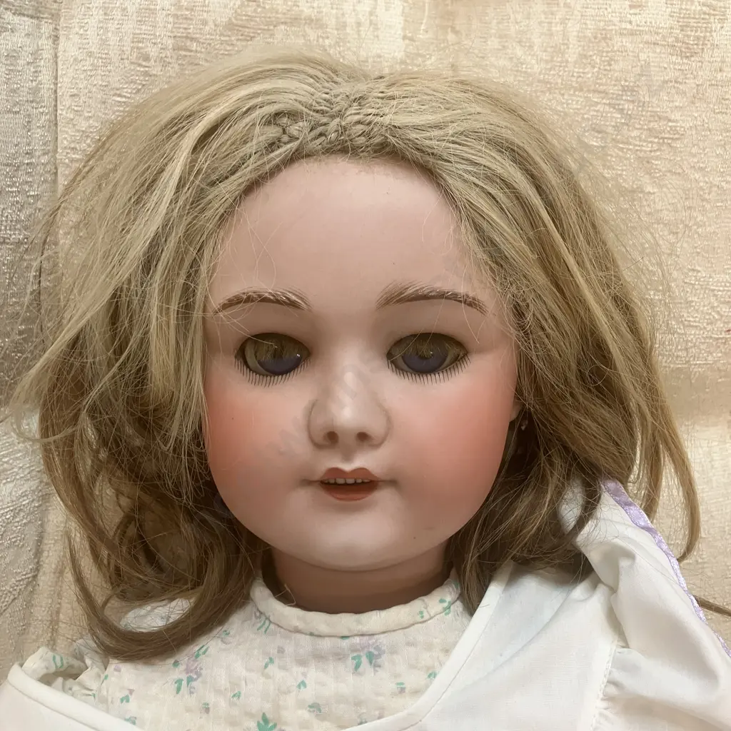 Antique French Bisque Head Doll, SFBJ 301 Paris (1910 - 1920s), Opening Eyes. With Clothes. L72cm Image 1++