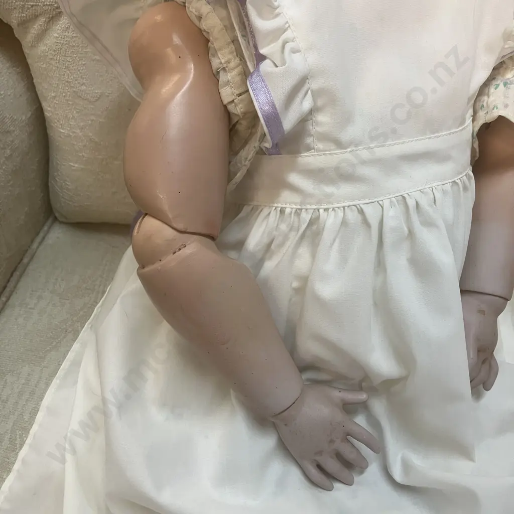 Antique French Bisque Head Doll, SFBJ 301 Paris (1910 - 1920s), Opening Eyes. With Clothes. L72cm Image 1++