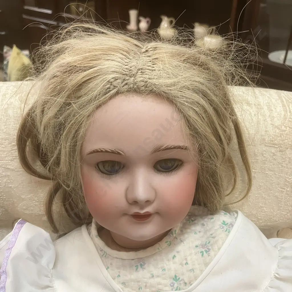 Antique French Bisque Head Doll, SFBJ 301 Paris (1910 - 1920s), Opening Eyes. With Clothes. L72cm Image 1++