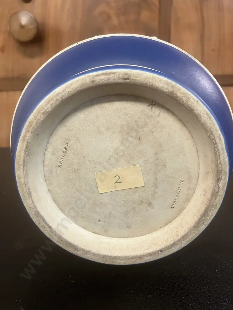 Antique Wedgwood Dark Blue Dip Jasperware Jardiniere Cache Pot. c1890. 14 x 16cm Image 1++