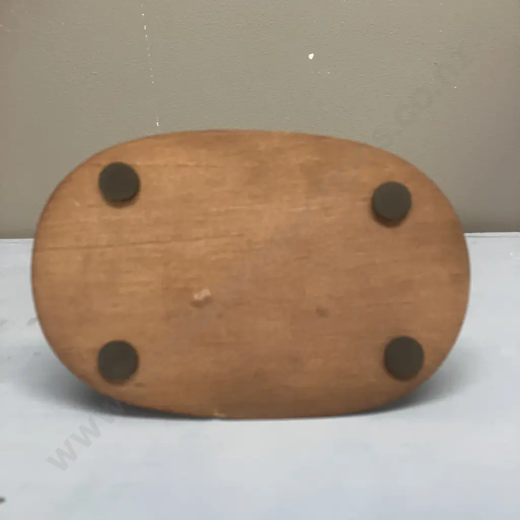 Vintage Ceramic Porcelain Figurine "Girl With a Kitten & Bird" 16.5  17cm on Wooden Base Image 1++