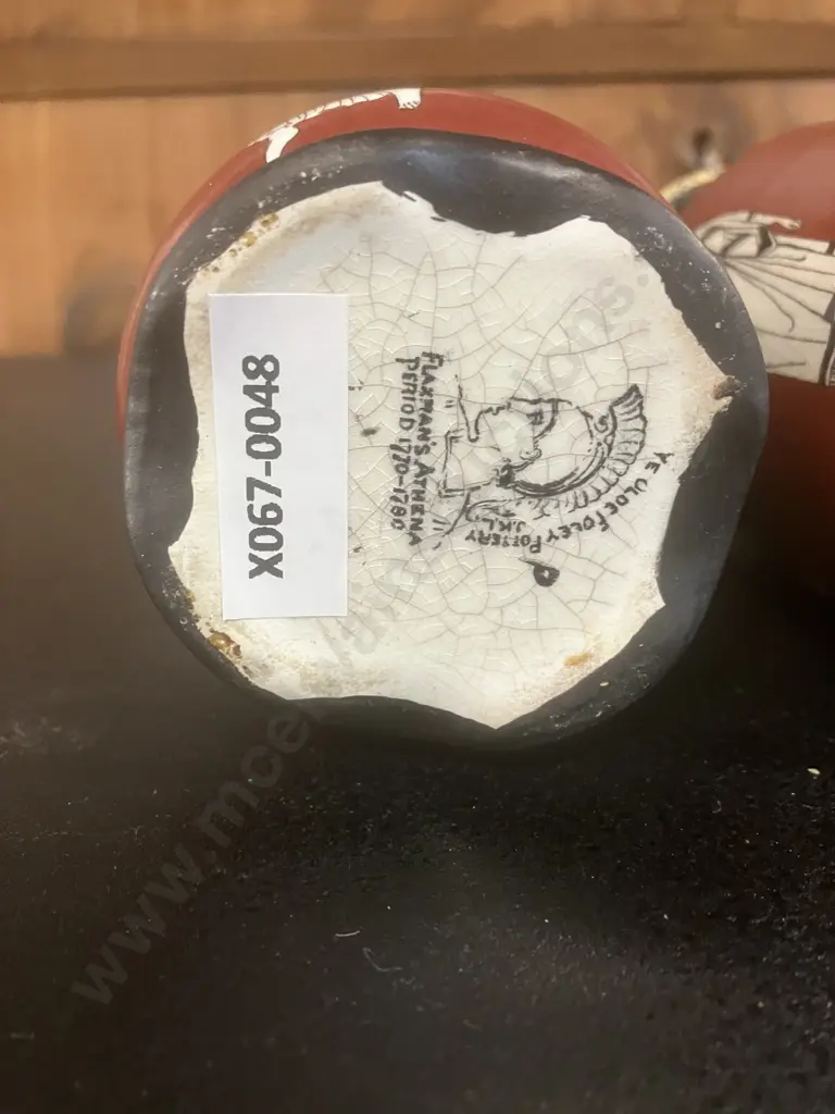 Pair of Antique English Neo-Grec Ye Olde Foley Pottery Vases, Marked To Base. H12cm Image 1++