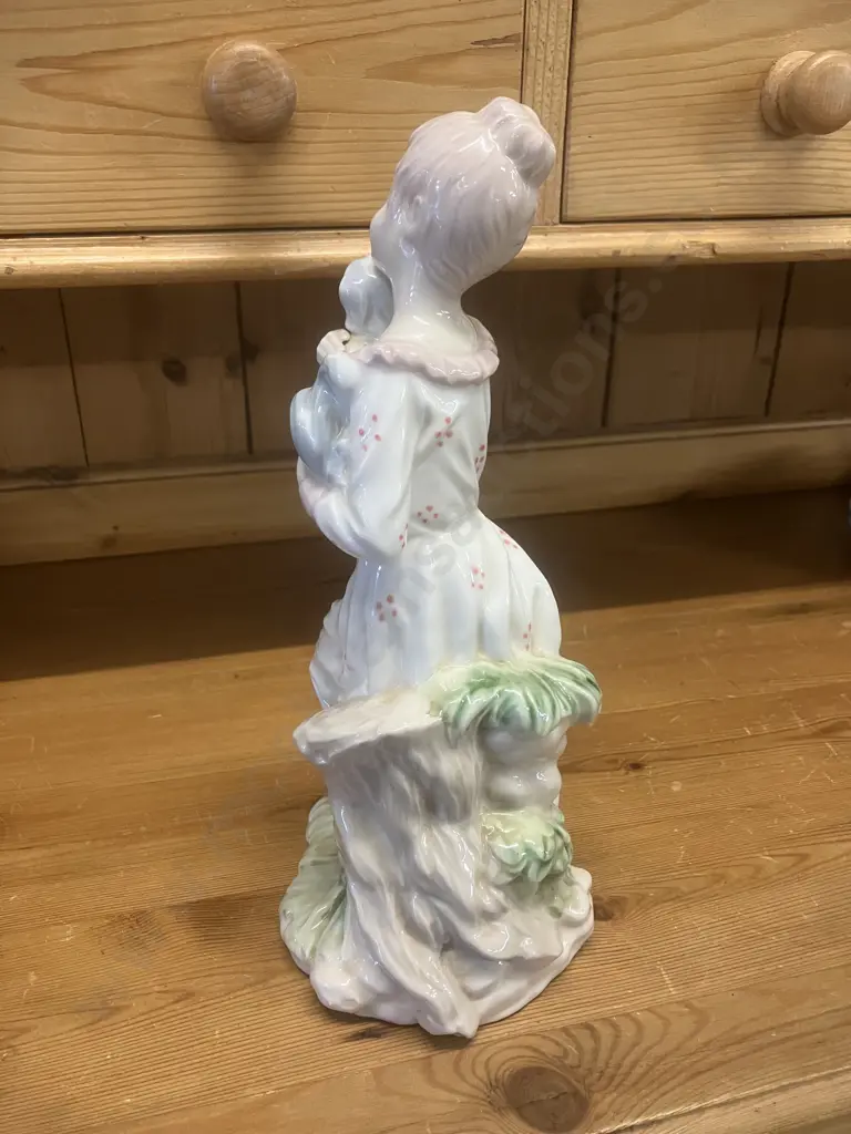 Rare Nadal Porcelain Figurine Lady With a Dog, Spain. H30cm Image 1++