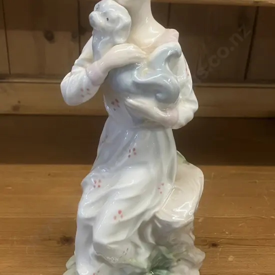 Rare Nadal Porcelain Figurine Lady With a Dog, Spain. H30cm