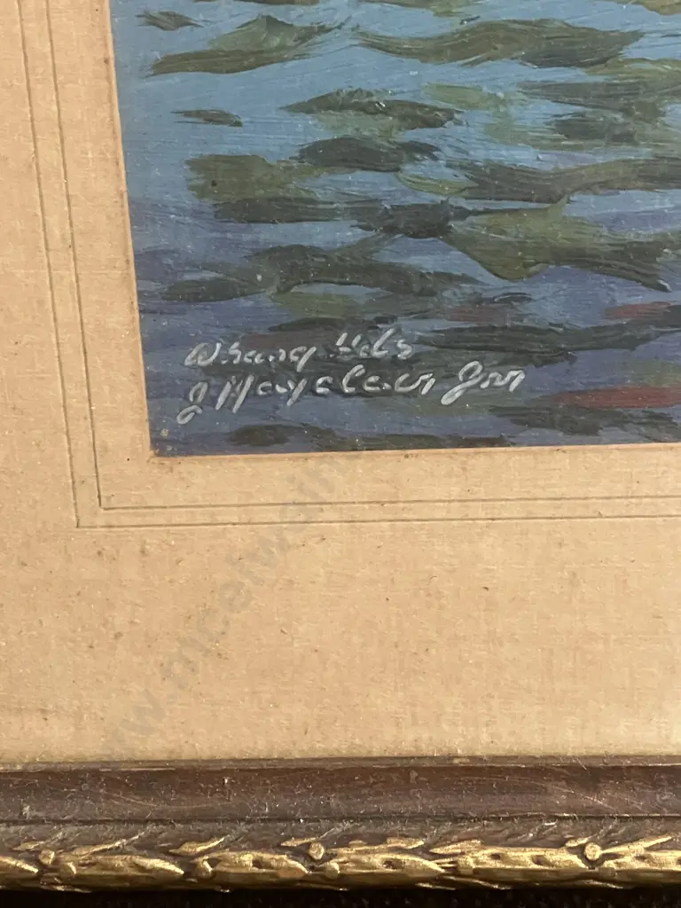 J Mayclair (1900-1950) 'Whangarei Heads' Framed Oil On Board. Signed Bottom Left. 39.5 x 55cm Image 1++