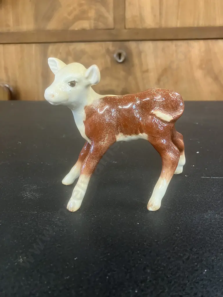 Rare Beswick Hereford Calf No. 901B, Discontinued 1957. H9.5cm Image 1++