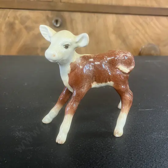Rare Beswick Hereford Calf No. 901B, Discontinued 1957. H9.5cm
